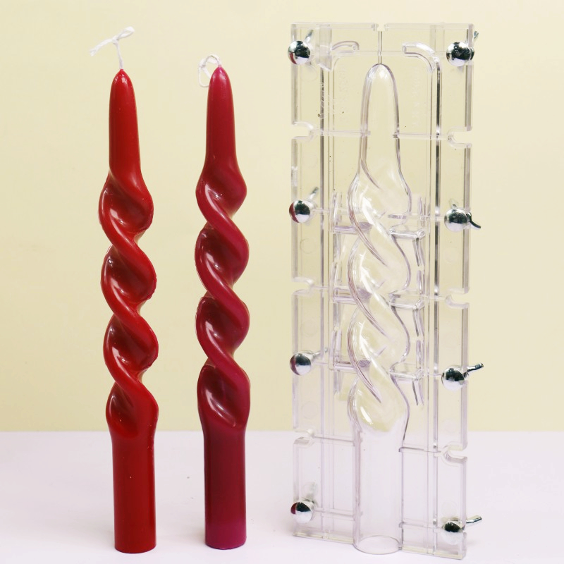 Candle Making Kit Diy - Kolumna z skręconym paskiem Akrylowa forma