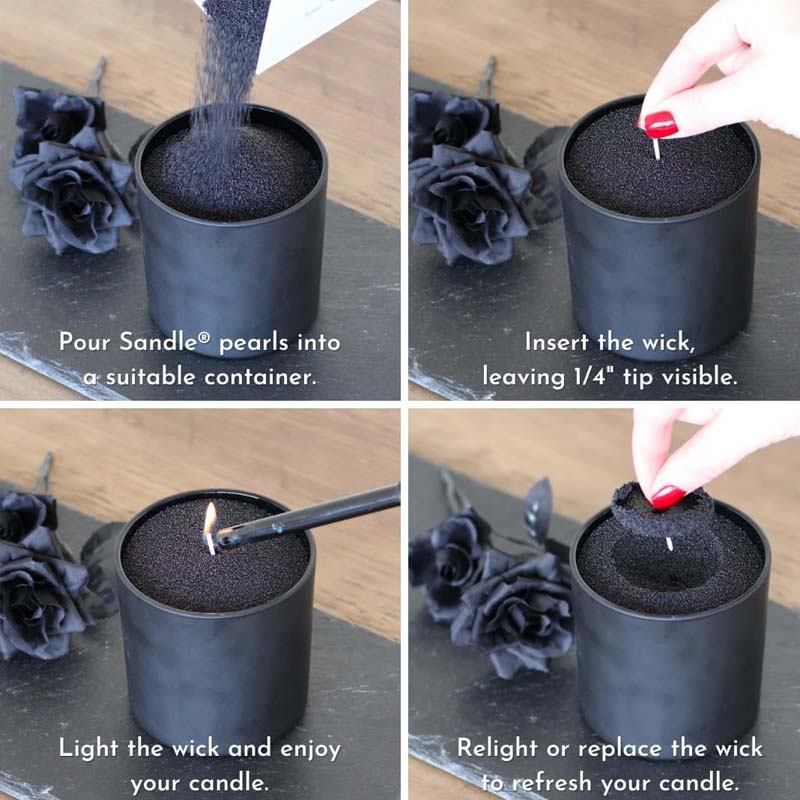 Czarny piasek do świec z knote – Candle Making Wax recenzja i cena
